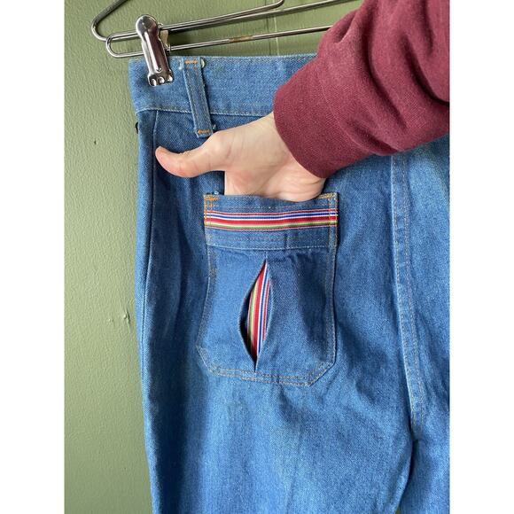 VINTAGE 70's Jeans Rumble Seats By Wilkins Pants 28" Waist NEW WITH TAGS & FLAWS - Picture 6 of 16